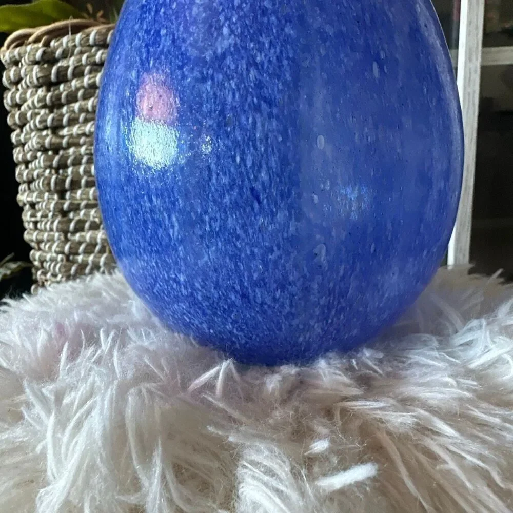 Blue Glass eater Egg 9”
